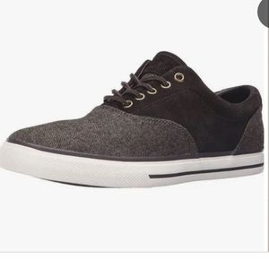 Ralph Lauren Polo Vaughn Saddle Brown Suede Tweed Dress Sneaker Mens 11.5
